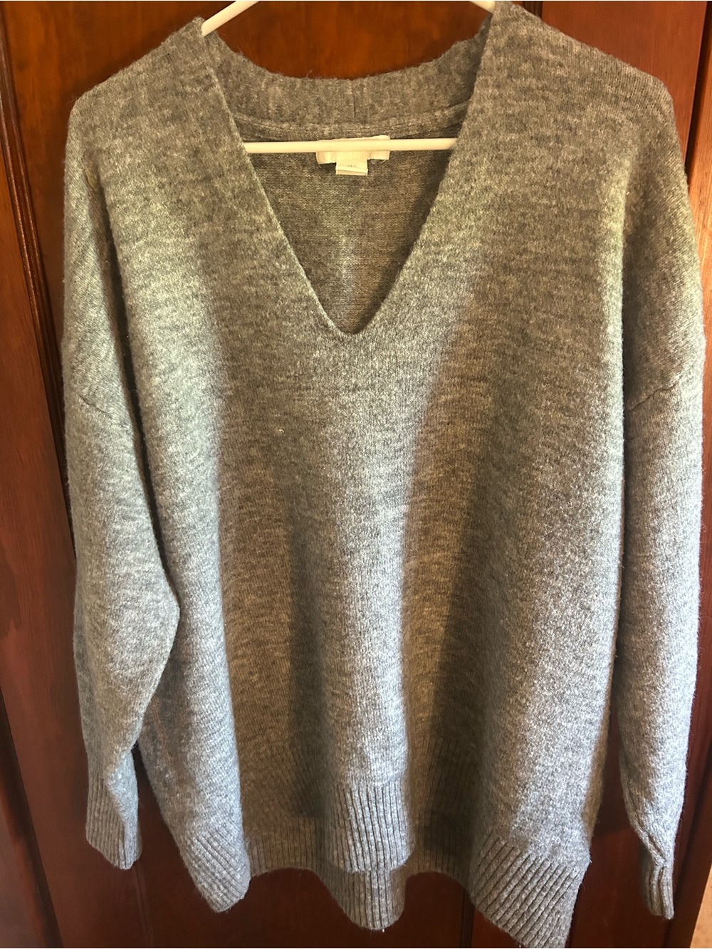 H&M Gray V-Neck Knit Sweater